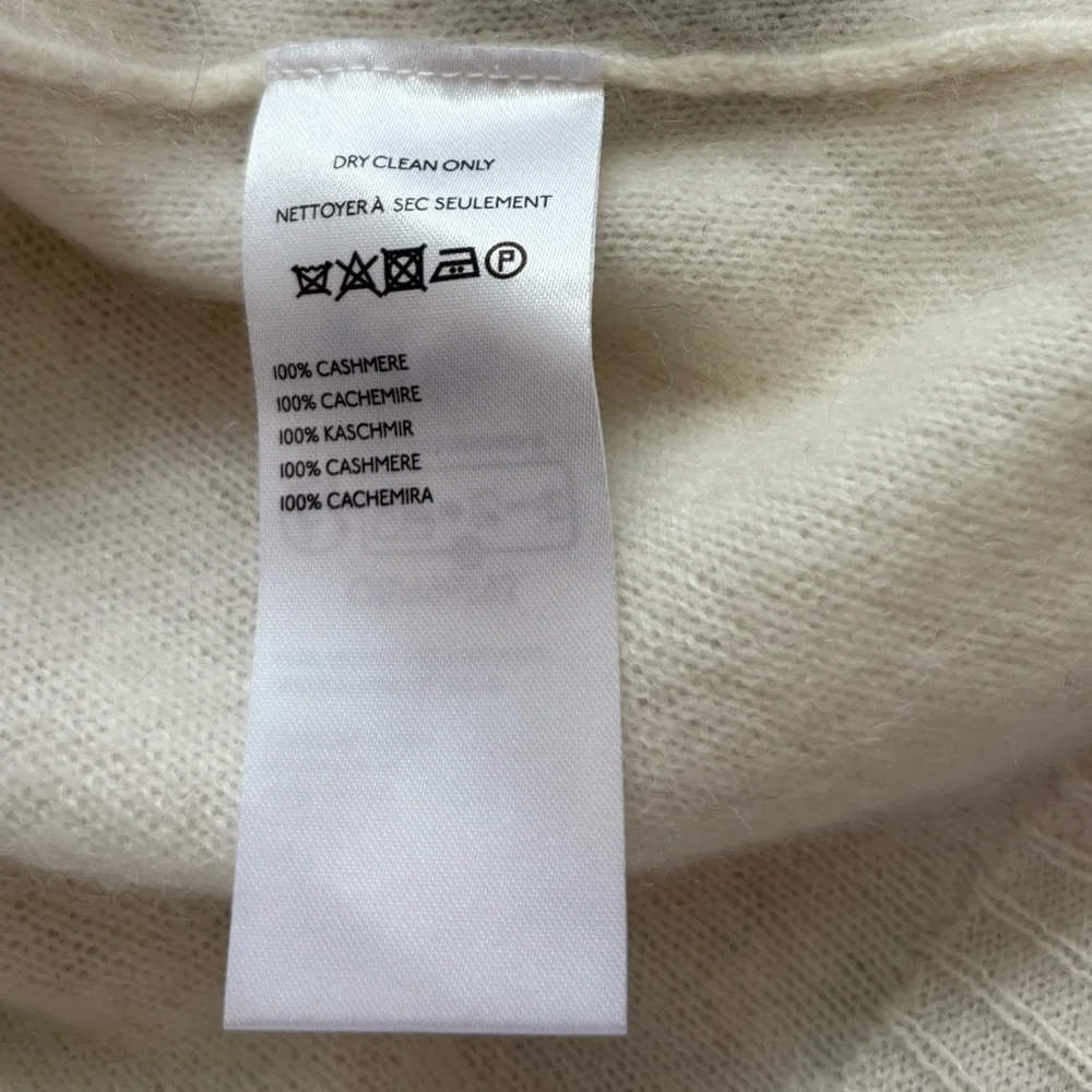 Maeve/Anthropologie Brushed Cashmere Boxy Crop Sweater in Ivory Size S. NWT - Picture 11 of 12